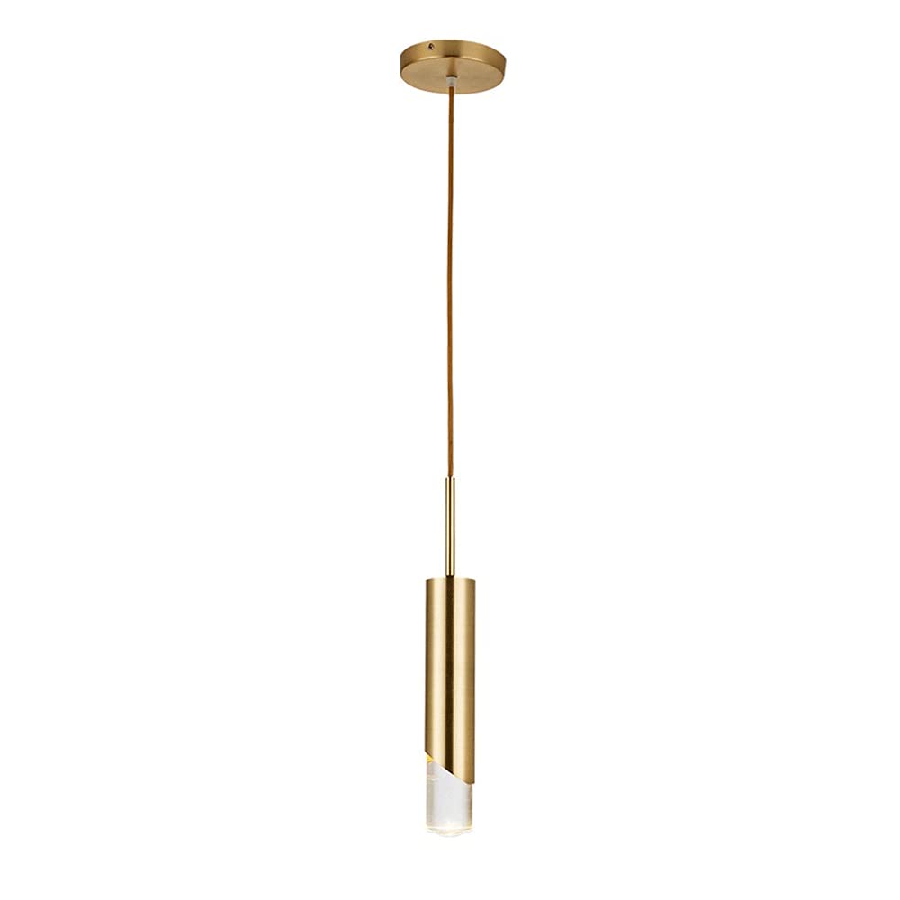 Petit lustre en cristal doré LED E27 suspension design nordique