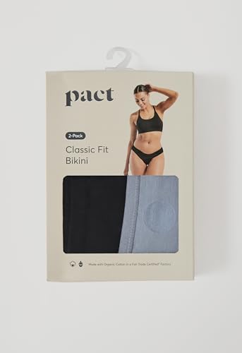 Image of Pact Women's Organic Cotton Bikini Underwear, Classic Fit Panties with High Cut Leg