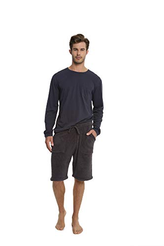 Barefoot Dreams CozyChic Men’s Lounge Shorts Pajama, Long Drawstring Shorts