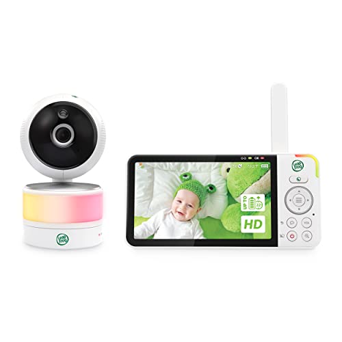 LeapFrog LF915HD Babyphone mit Kamera, Babyfon mit Kamera 5-Zoll, Video Baby Monitor, Audio Babyphone mit Zoom, Gegensprech, Nachtsicht, Nachtlicht, Temperatur/Feuchtigkeitssensor, Weitwinkelobjektiv