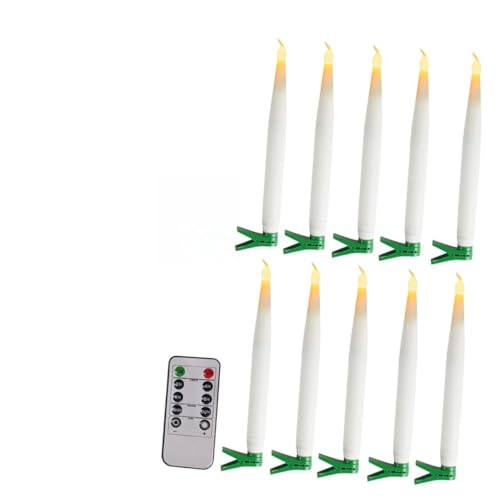Lámparas de vela LED con clip Hemobllo diez luces de ambiente cortas de tono cálido