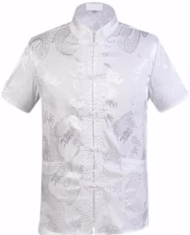 Tang Shirt Men Silk,Tang Suit Men Short Sleeve Shirt,Hanfu Chinese Traditional Clothes,Chinese Clothing Tang Suit Tops