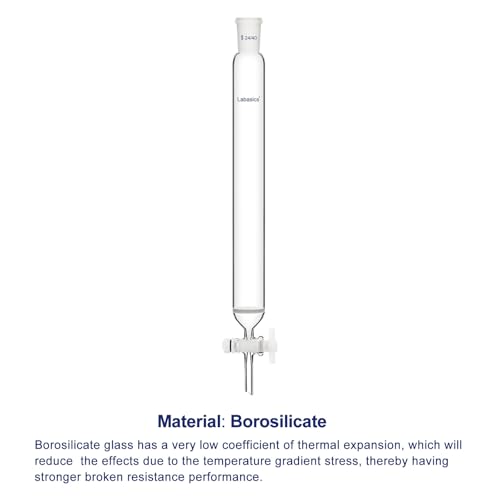 Colonne de chromatographie Labasics évite les impuretés joint 24/40 robinet étanche