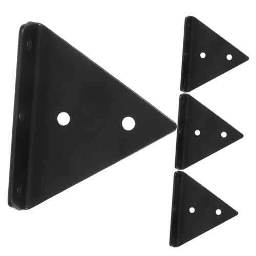 TEHAUX 4pcs Black Hidden Shelf Support Triangle Brackets for Invisible Floating Shelves Concealed Mounting Hardware for Bookshelves and Decorative Storage Home Office