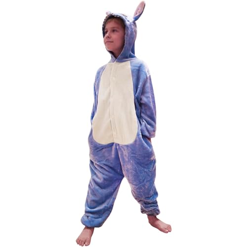 zpllsbratos Niños Pijamas Animales Ropa de Dormir Cosplay Disfraz para Carnaval Halloween Navidad(Azul,Etiqueta 140 para Altura 135cm-145cm)