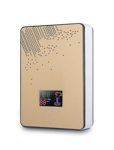MEIVIYA Calentador De Agua Caliente Eléctrico, Caldera Instantánea Sin Depósito De 6500W, Conjunto De Ducha Sin Depósito For Baño, Termostato Seguro, Automático Inteligente(Gold)