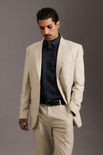 Image of BEYOURS Men's Full Sleeve Shirt Regular Fit Spread Collar 100% Cotton Satin Office & Formal.