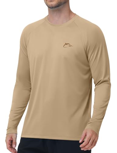 Image of FISHEAL Men's Long Sleeve Fishing Shirt, UPF 50+ Sun Protection UV Rash Guard, Lightweight Quick Dry Swim Outdoor T Shirts