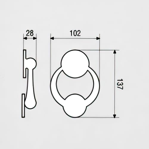 L’Artistica F.LLI PERINCIOLI | Türblatt Typ Luigi XVI, Türblatt aus Messing, 137 x 28 x 102 mm
