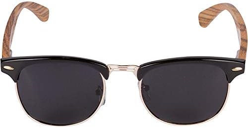 Woodies Wood Sunglasses made from Zebra Wood with Half-Rim Shape and Polarized Lenses - Image 2