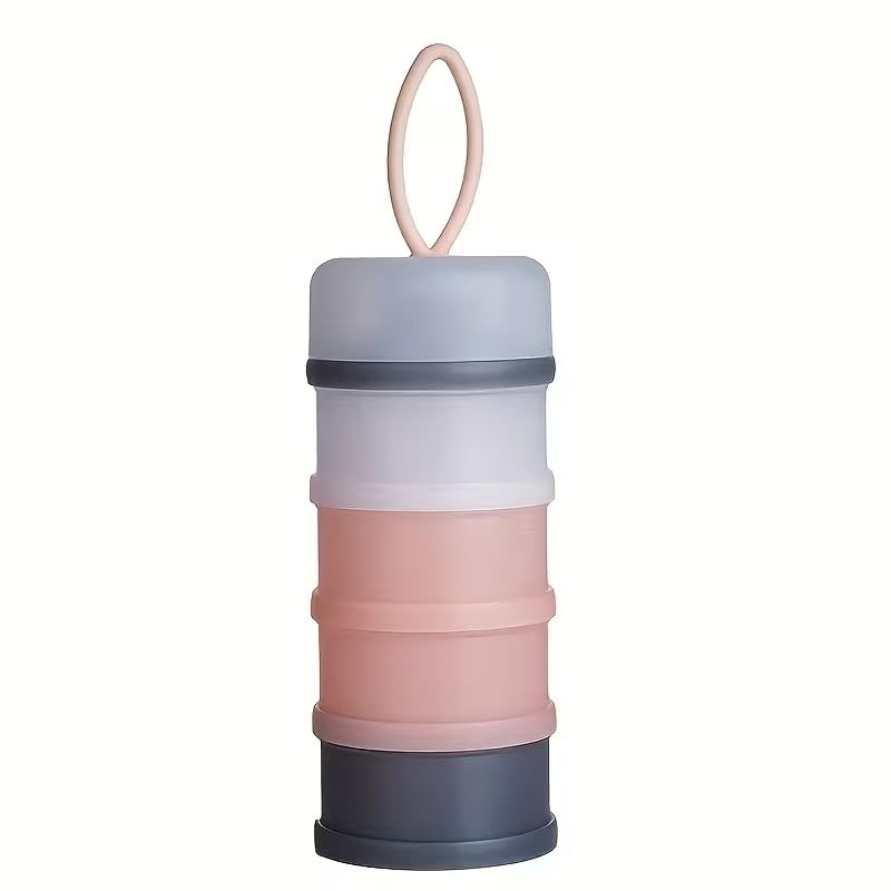 Image of Plastic Baby Formula Container Dispenser On The Go, 5 Compartments Stackable Formula Container for Travel, Baby Milk Powder Kids Snack, Bpa Free Non-Spill Milk Powder Box