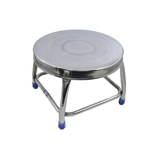 Image of Goodselite Round Stainless Steel Stool with Anti-Slip Feet uses Bathroom, Livin Room, Balcony, puja Rooms, Commercial uses, Transport Seating, Kids Seating.