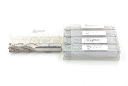 Accusize Industrial Tools 5 Pcs 5/8'' by 5/8'' by 1-5/8'', 3-3/4'' Oal 4 Flute, M42-8% Cobalt End Mill, Finishing, Center Cutting, Co-58x5