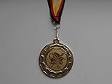 funkenmariechen tanz  10 Stück Medaillen - aus Stahl 40mm - mit Einem Emblem, Karneval - Narrenkappe - Funkmariechen - Fasching - inkl. Medaillen Band - Farbe: Gold - mit Alu Emblem 25mm - (e100) -