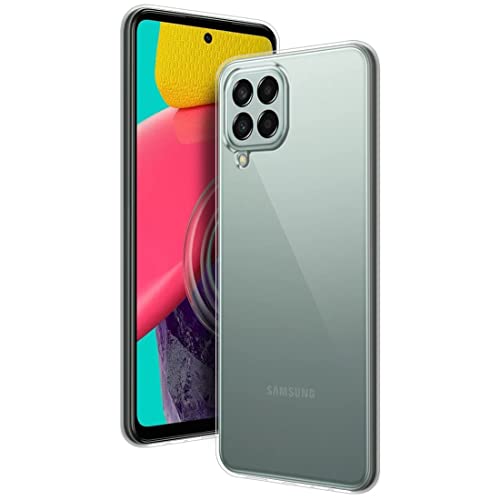 Image of NISHTECH Silicone for Samsung Galaxy M53 5G (2024) Premium Transparent Hybrid Soft Slim Dust Proof Back Case Cover with Camera Protection