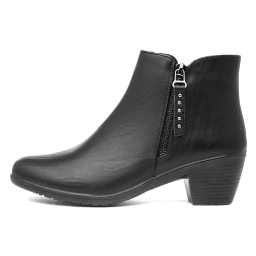 Cushion Walk Bridget Womens Black Heeled Boot - Size 6 UK - Black