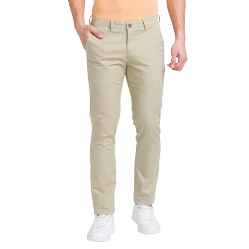 Image of Park Avenue Men's Mid Rise Printed Cotton Blend Slim Fit Casual Trousers