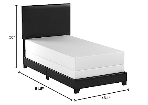 Crown Mark Erin Upholstered Panel Bed In Black, Twin #TOP2