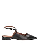  L\'AUTRE-CHOSE Balllerina Lackierung, verstellbares Riemen, Absatzhöhe 3 cm, Einlegesohle mit Logo-Druck, Spitze, Schwarz - Schwarz - Größe: 36 EU