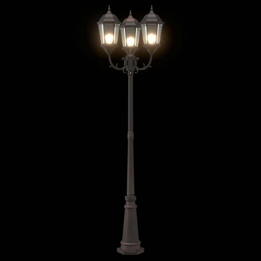 vidaXL Luce da Giardino Bronzo 61 x 53 x 235 cm Alluminio e Vetro, Lampioni in Alluminio per Giardini e terrazzi, luci robuste per vialetti, Decorazioni Outdoor