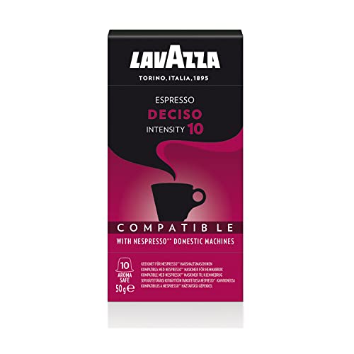 Image of Lavazza Espresso Deciso, 50 g with 10 Nos Nespresso Compatible Coffee Capsules Box