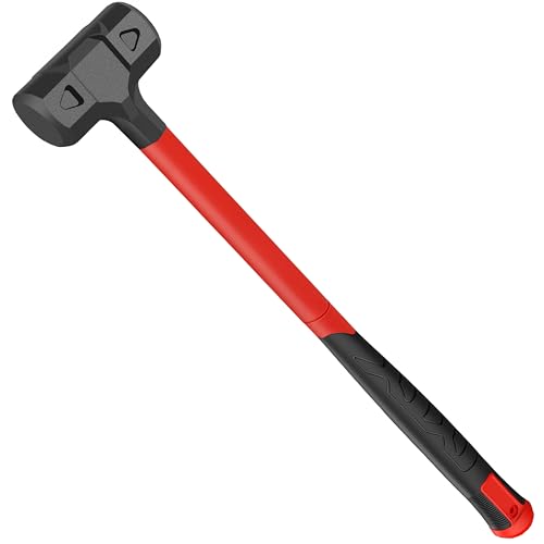 YIYITOOLS 9LB Dead Blow Hammer, 33” Long, One-Piece Forged Carbon Steel, Steel Ball-Filled Head, Ergonomic Anti-Vibration Rubber Grip, Spark and Rebound Resistant, 9-Pound Head, 154oz