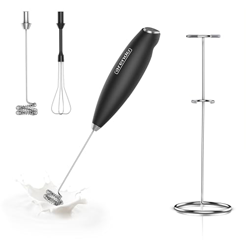 Arendo - Espumador de Leche MINI MILKSPACE, Sin Cables, Espumador Leche Electrico con Batidor de Acero Inoxidabl, Batidor de Leche Espuma Electrico para Café, Lattes, Capuchino, Té Matcha