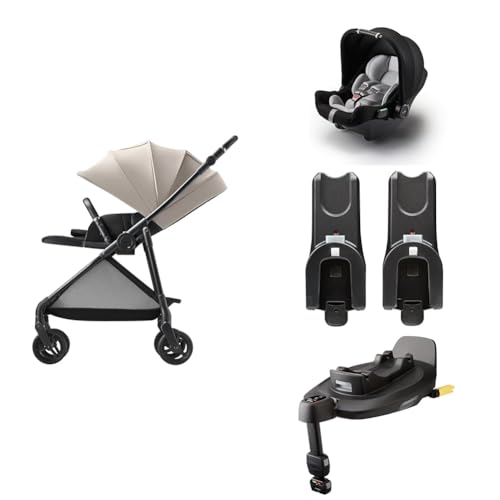 Aprica(アップリカ) A型ベビーカー ルーチェフリーAC(ベージュ)＋エアキャリーAC(ブラック)＋ルーチェTSアタッチメントプラス＋アップリカトラベルシステムベース 【セット買い】の画像