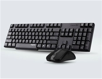 Rapoo 1800 2.4GHz Wireless Mouse and Keyboard Combo (Black)