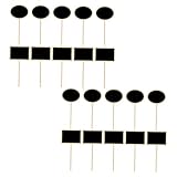 TOYANDONA 20 Stück Teiliges Kreative Kleine Schwarze Pflanzenstecker mit Beschreibbarer Oberfläche...