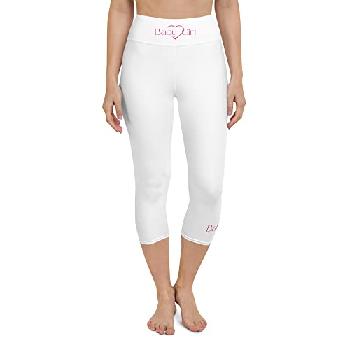 Leggings de gimnasio blancos de mujer con logo Baby Girl, mallas deportivas para yoga.