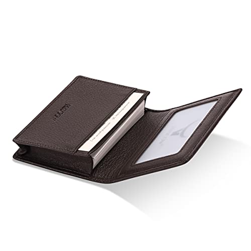 Image of HISCOW Business Card Holder with Large Compartment - Full Grain Leather