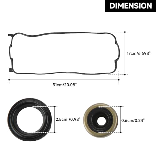 Image of Engine Valve Cover Gasket Set VS50493R - Compatible for Honda Accord 2.2L L4 1994-1997 /2.3L L4 1998-2002 for Honda Odyssey 2.3L L4 1998-1998 for Acura CL 2.2L L4 1997-1997 /2.3L L4 1998-1999
