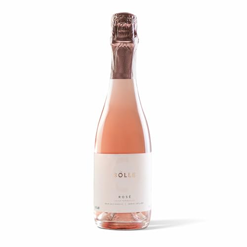 BOLLE Sparkling Rosé - Non Alcoholic Wine - Alcohol Free Sparkling Rose Wine with Fine Bubbles, Dry Red Berry Taste, Champagne Alternative, Zero Proof Champagne Style - 375ml