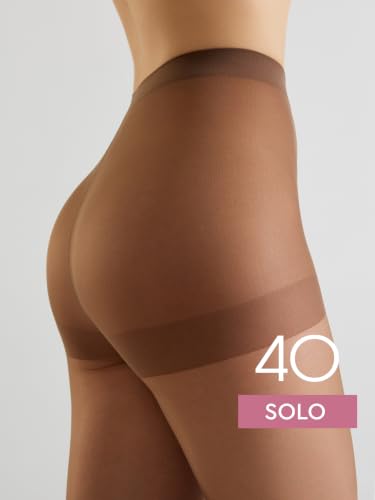Image of Conte Solo 40 Denier Sheer Pantyhose for Women, Tights with Reinforced Toe | Sheer Stockings for Women, Semi-Matte Finish, Reinforced Panty, Lycra Fiber, Large Gusset XXL-3XL, Medias Para Mujer