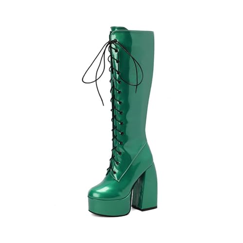 Bottes au genou à talons hauts ajustables pour mollets larges en soirée