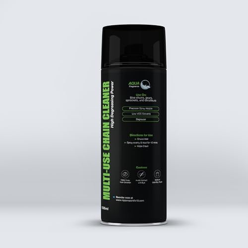 Image of Chain Cleaner Spray 135 ml Multi Use Degreaser Aerosol Fast Dry Residue Free Formula Removes Grease Dirt Grime for Bike Motorcycle Chain Sprocket Gear Cleaner Anti Rust
