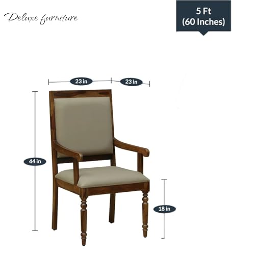 Image of Solid Wooden Chair | Arm Chair for Living Room, Bedroom & Home (23D x 23W x 44H Inchs) (Warren-Provincial Teak, One Seat)