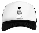 Prodotto in Europa Keep Calm And Love Offelle Berretto da Baseball Unisex Ragazzi Nero Bianco Baseball cap Kids White Black