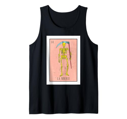 Retro La Muerte Lottery Card The Death Card Mexican Lottery Tank Top