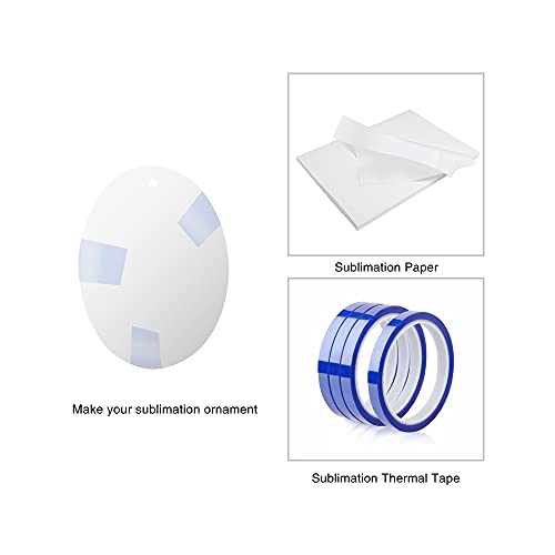 PYD Life Sublimation Ceramic Oval Ornament Bulk Blank Ornament with Gold String for Crafting DIY Personalized Christmas Home Decor Bulk (3 Inch Oval - Image 4