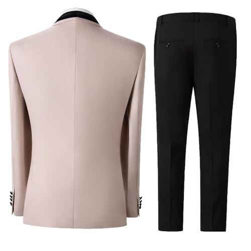 Men's Tuxedo Suit 3 Piece Slim Fit Suits for Men Business Formal Wedding Prom Shawl Lapel Blazer Jacket Vest Pants Set2