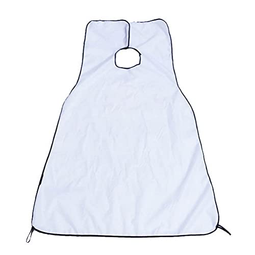 Beard Bib, Wowot White Beard Apron Cutting Cape Catcher Shaving Cloth, Hair Nylon Beard Trimming Apron With Suction Cups - White