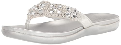 Kenneth Cole REACTION Glam-athon - Tenis para mujer, plateado, 35.5 EU