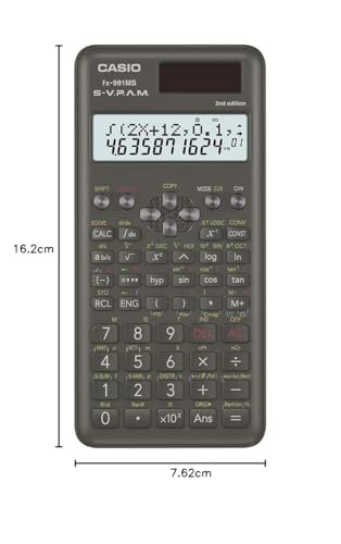 Calculadora Casio FX-991MS negra de 401 funciones para resolver cálculos científicos complejos 8