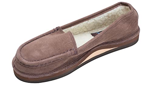 Mocassins en cuir chaud femme Rainbow Sandals 38 avec doublure polaire marron expresso
