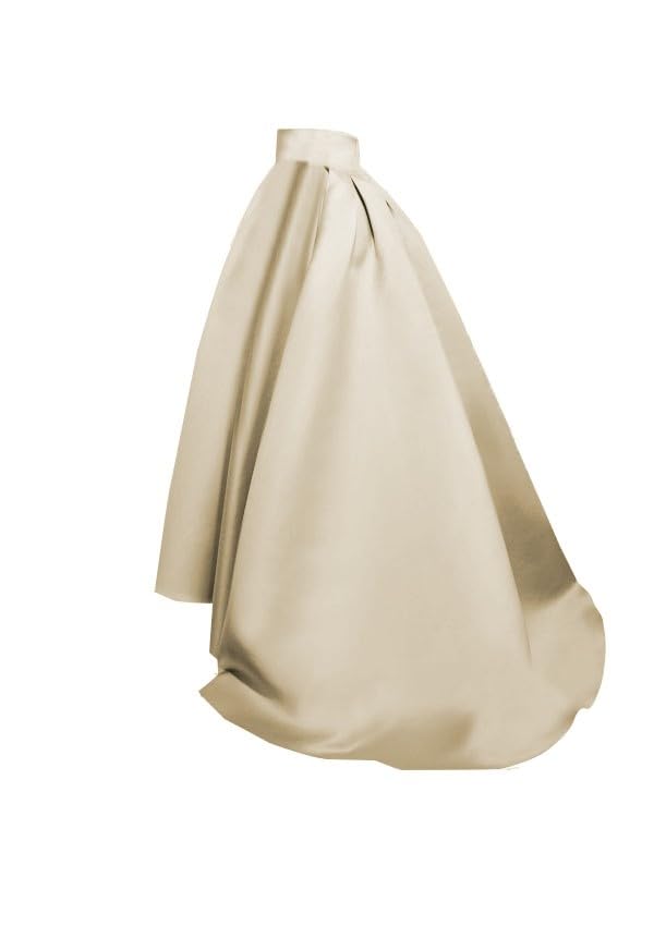 Women’s High Low Satin Skirts Pleated Skirts A Line Elegant Prom Party Skirt with Pockets3