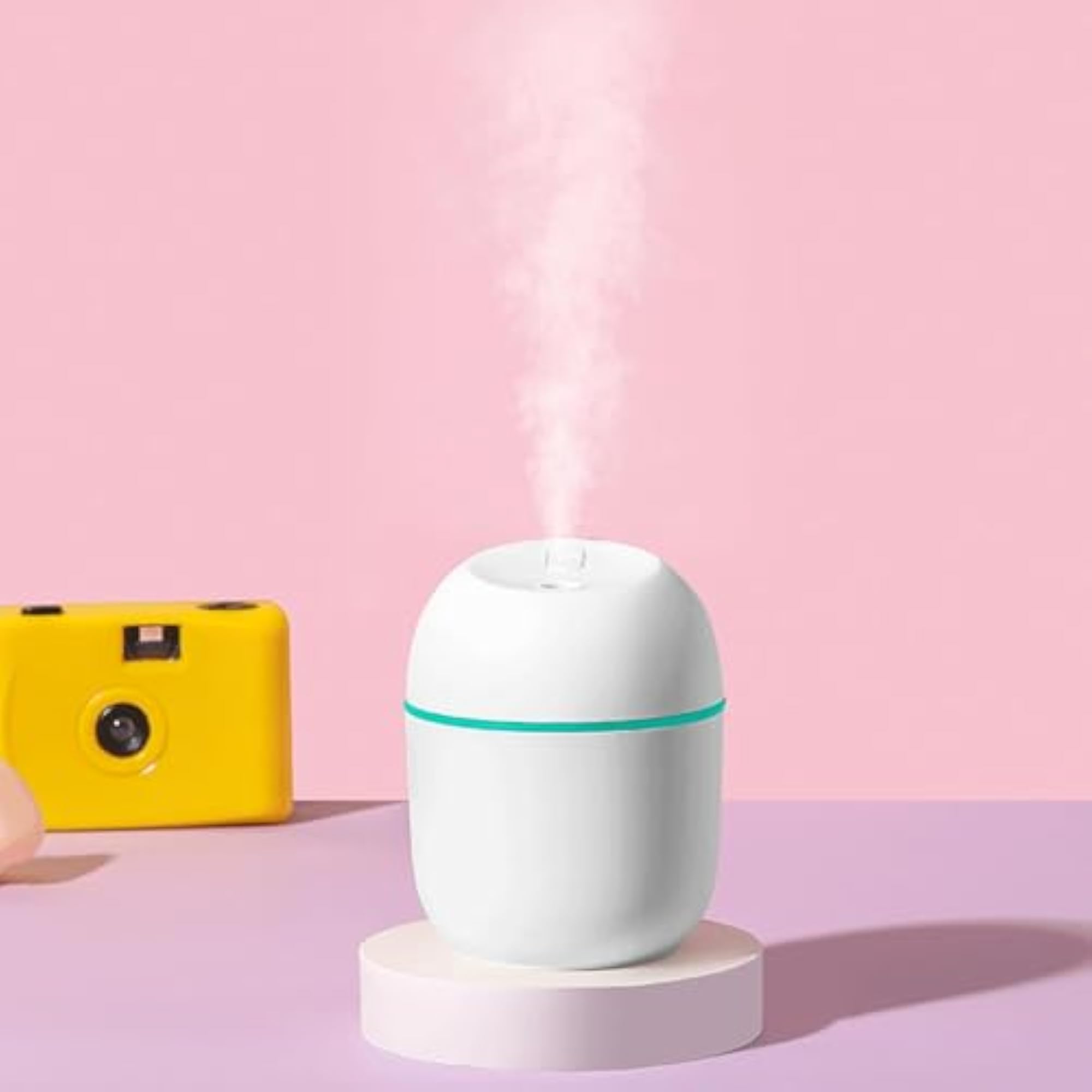 Humidifier Aroma Oil Diffuser, Portable USB with Night Lamp, White