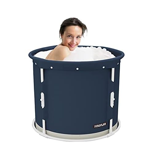 JHDS Bärbart badkar – hopfällbart tjockt badkar – separat familjebadrum spa badkar – lätt att installera stående duschkabin – perfekt för varmt bad isbad (80 x 70 cm)