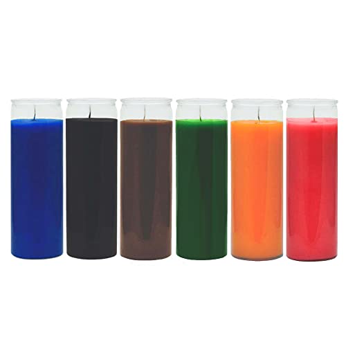 Santa Barbara Candle - 8 Inch Glass Jar, 96 Hours Burning Time - 100% Paraffin, Cotton Wick - Red, Spiritual, Unscented, Smokeless, Odorless #TOP3